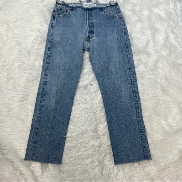 New EB Denim Vintage Levi’s 501 Bandless Jean Distress Light Wash NWT Women’s 29 - Picture 3 of 16